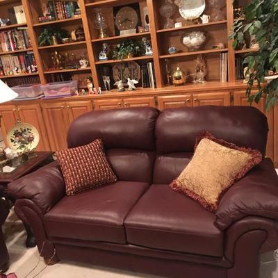 Leather Sofa, Love seat, and chair and 1/2.