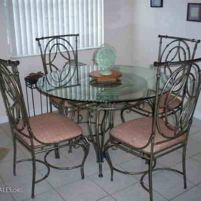 Glass top Table with 4 chairs