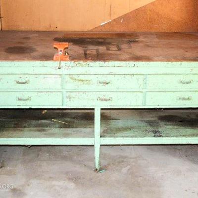 Painted Workbench and Vise