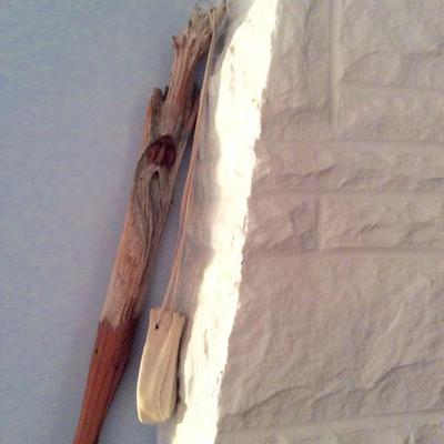 Carved Sante Fe walking stick 5.5 ft tall