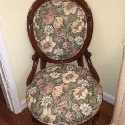 newly upholstered  'hostess' chair  