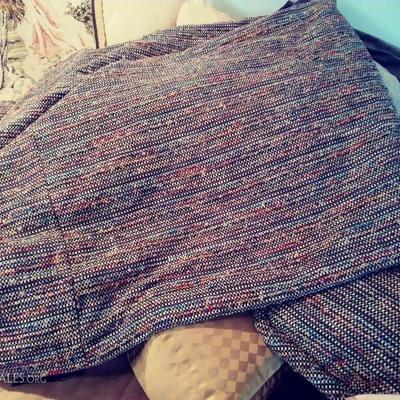 Custom  made FITTED  upholstery fabric cover/spread for single sz mattress/bed of new contemporary material that has flecks of colors...