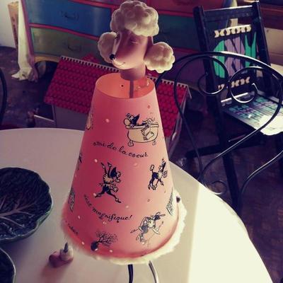 poodle head night light lamp approx 14 in tall