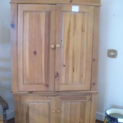 pine television armoire