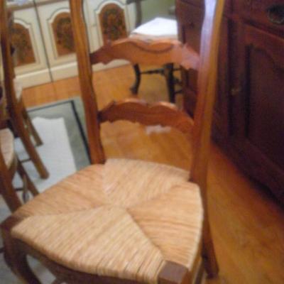 french dining chair with rush seat