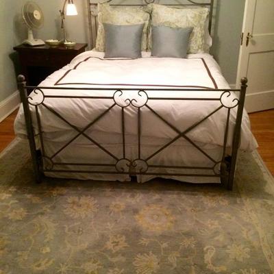 Restoration Hardware, Iron Queen Bed Frame, Perfect Condition; BEDDING SOLD, FRAME & drapes still available. 