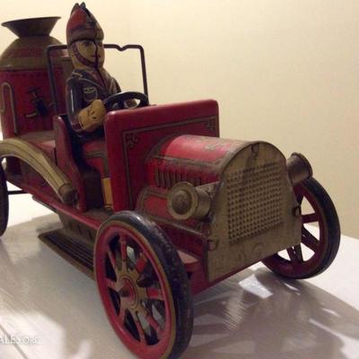 Antique Fleischmann toy fire engine