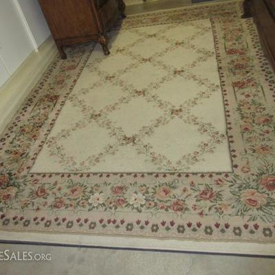 Vintage wool floor rugs, shown and sold as 2 separate lots (as there are 2 rugs for sale)