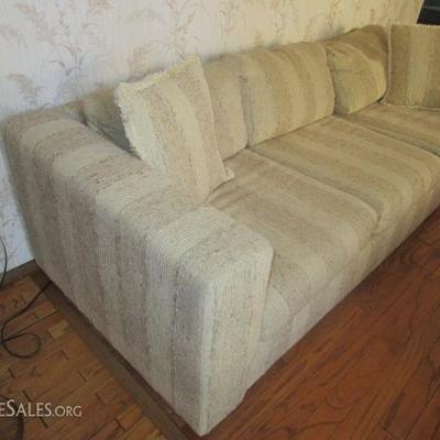 Beautiful and comfortable beige striped with grey thread couch