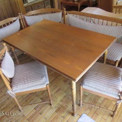 1940s Kitchen Nook Dining Set with hidden draw leaves