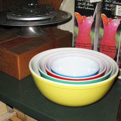 fire king multi color mixing bowl set.  there is also a set with all pink bowls !