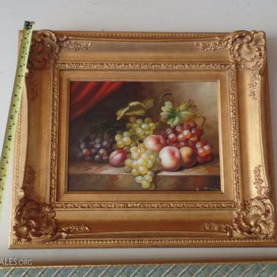  M. Franci Fruit Painting in ornate gold frame