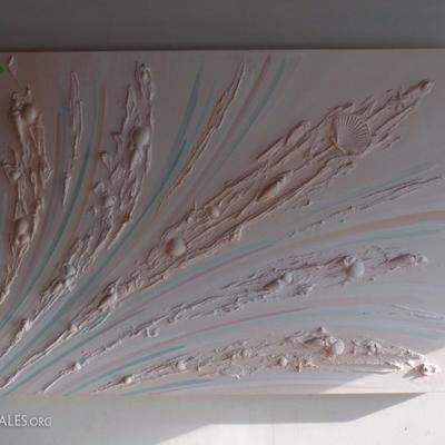 Dilberti: Clearwater FL Abstract Sea Shell Painting 3' x 2'