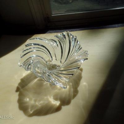 Hand glass floral bowl