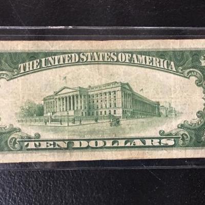 1934A North African $10 silver certificate