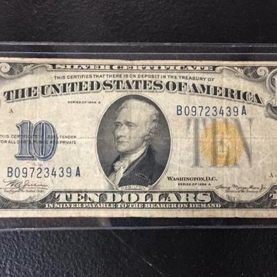1934A North African $10 silver certificate