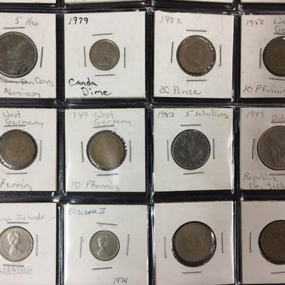 Foreign coins from around the world