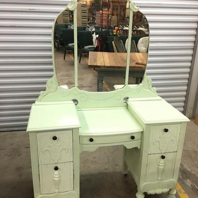 Mint dresser with stool