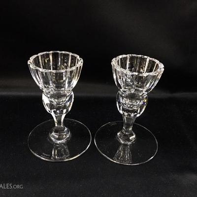 Waterford crystal candleholders 4.25" tall