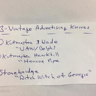 Vintage advertising knives