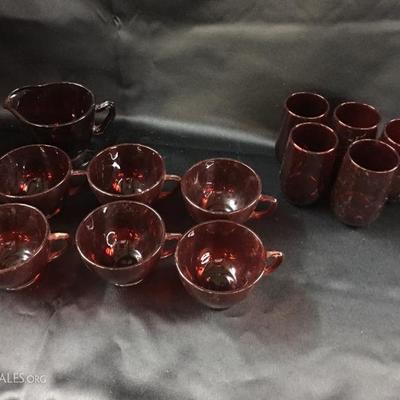 Ruby Red glass lot