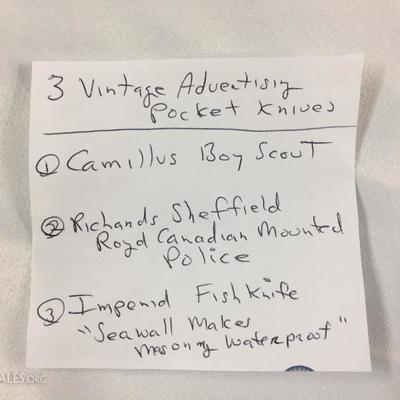 Vintage advertising knives