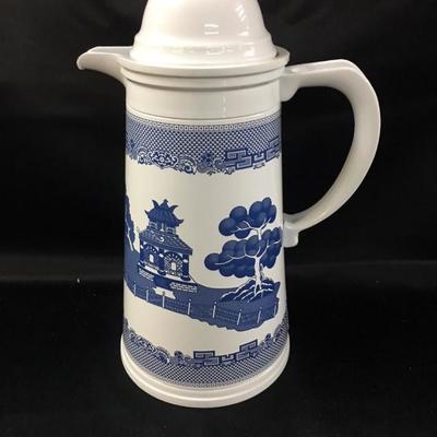 Johnson Brothers Blue Willow metal carafe thermos