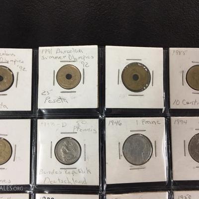 Foreign coins from around the world