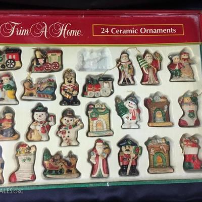 23 vintage ceramic Christmas ornaments