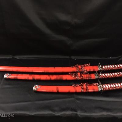 Samarai swords with black holder