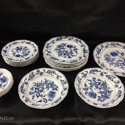 16pc Blue Danube china with Japan mark