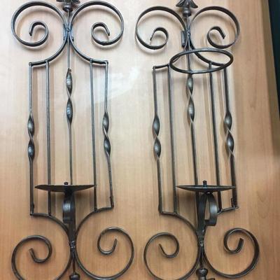 Wrought iron candle sconces