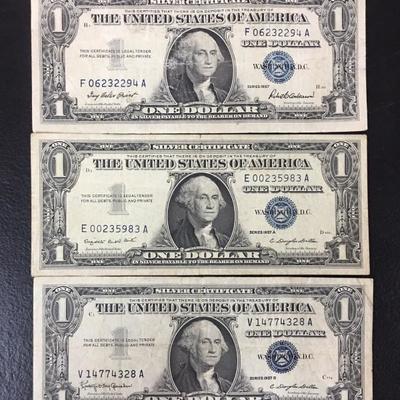 1957, 1957A, 1957B Silver Certificates