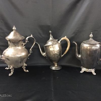 Silver plated teapots