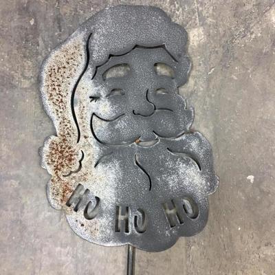 Metal Santa yard art
