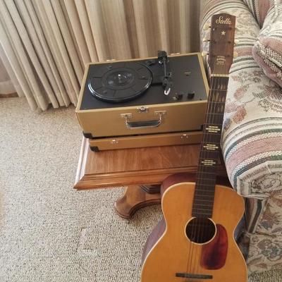 Record turn table and guitar 50% off