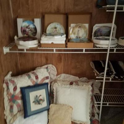 Collector plates and decorative pillows