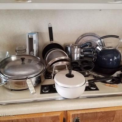 Many pots and pans