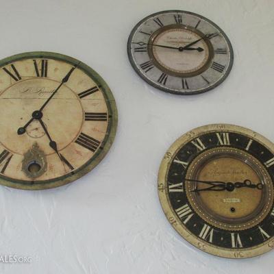 Many ornate clocks