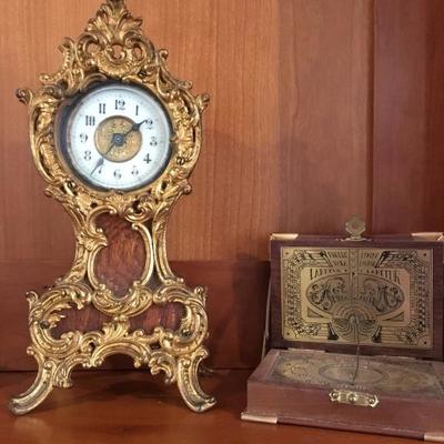 Antique Clock, Compass 