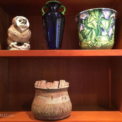 Studio Pottery, Boehm Owl, Art Glass