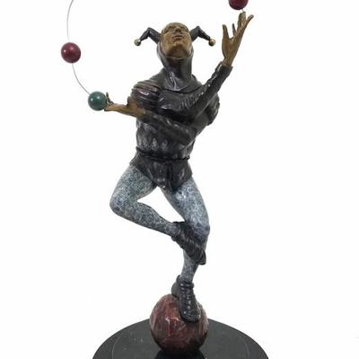 James LaCasse Bronze Jester Sculpture 