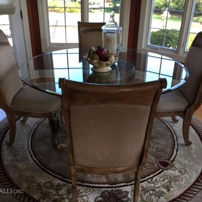 stunning kitchen dining set w/ glass table top