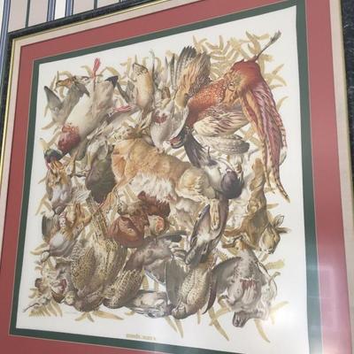 authentic Hermes framed scarf