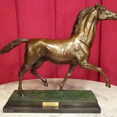 BRONZE HORSE SCULPTURE BY PRINCE MONYO MIHAILESCU NASTUREL (B. 1926), LIMITED EDITION NUMBERED 6/21, VERY GOOD CONDITION, 19.5