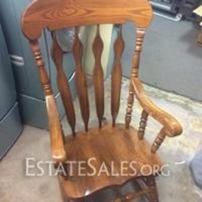 Real Wood Oak Rocking Chair