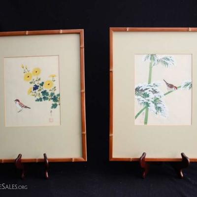 2 Japanese Paintings on Silk