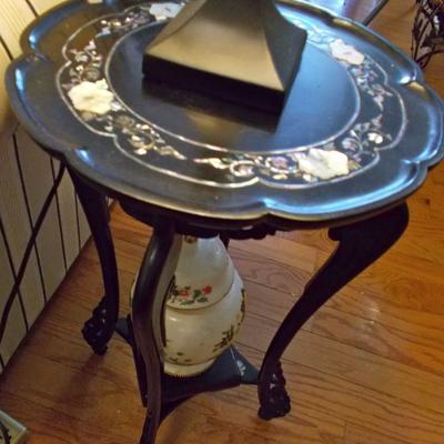 Chinese inlaid mother of pearl side table $115
23 X 14 1/2