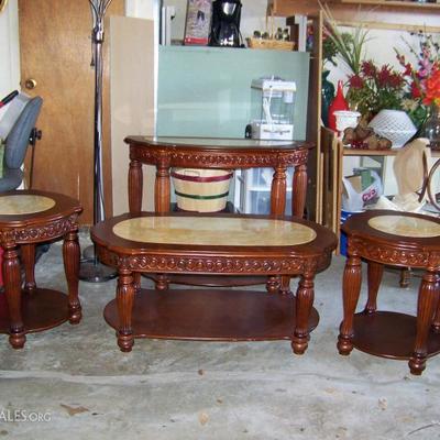 Set of 4 matching tables - nice with granite tops