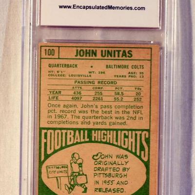 1968 Topps Johnny Unitas Football Card Graded